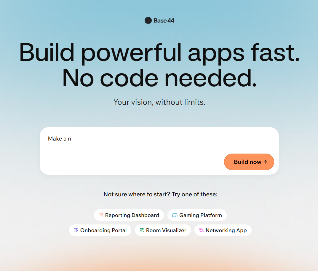 Base44 AI App Builder Interface